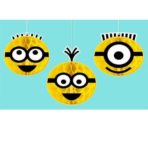 Minion Honeycomb Hanging Decorations - Click Image to Close